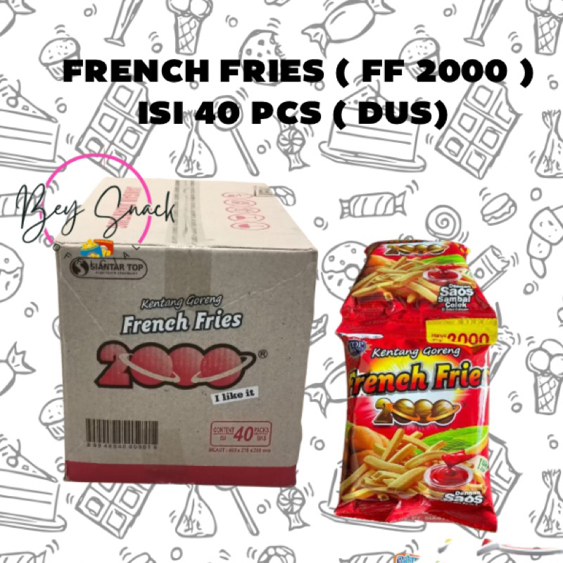 

SNACK FRENCH FRIES 2000 / KENTANG GORENG ( DUS) - ISI 40 PCS