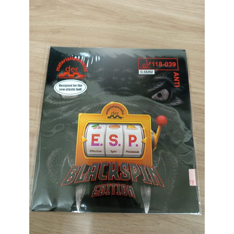 KARET BATS TENIS MEJA DER MATERIALSPEZIALIST ESP BLACKSPIN EDITION ORIGINAL