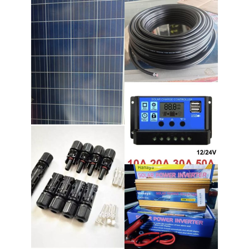 Panel Surya Set 100 Wp Inventer 2000 Watt Dc to Ac