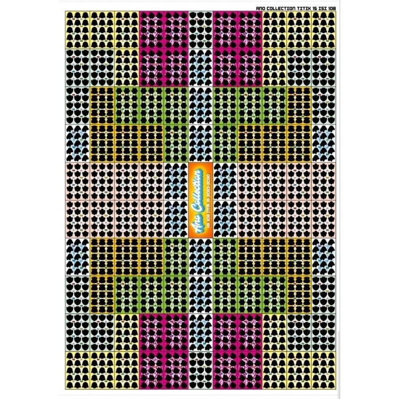 GOSOKANSGESEKAN TITIK 15 ISI 100 KUPON TITIK 15 BELAKANG HITAM MOTIF CAMPURAN