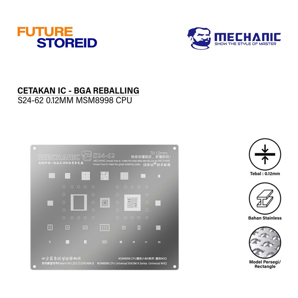 MECHANIC S24-62 CETAKAN IC 0.12MM MSM8998 CPU Universal For Xiaomi 6 Series Universal MIX2 ORIGINAL