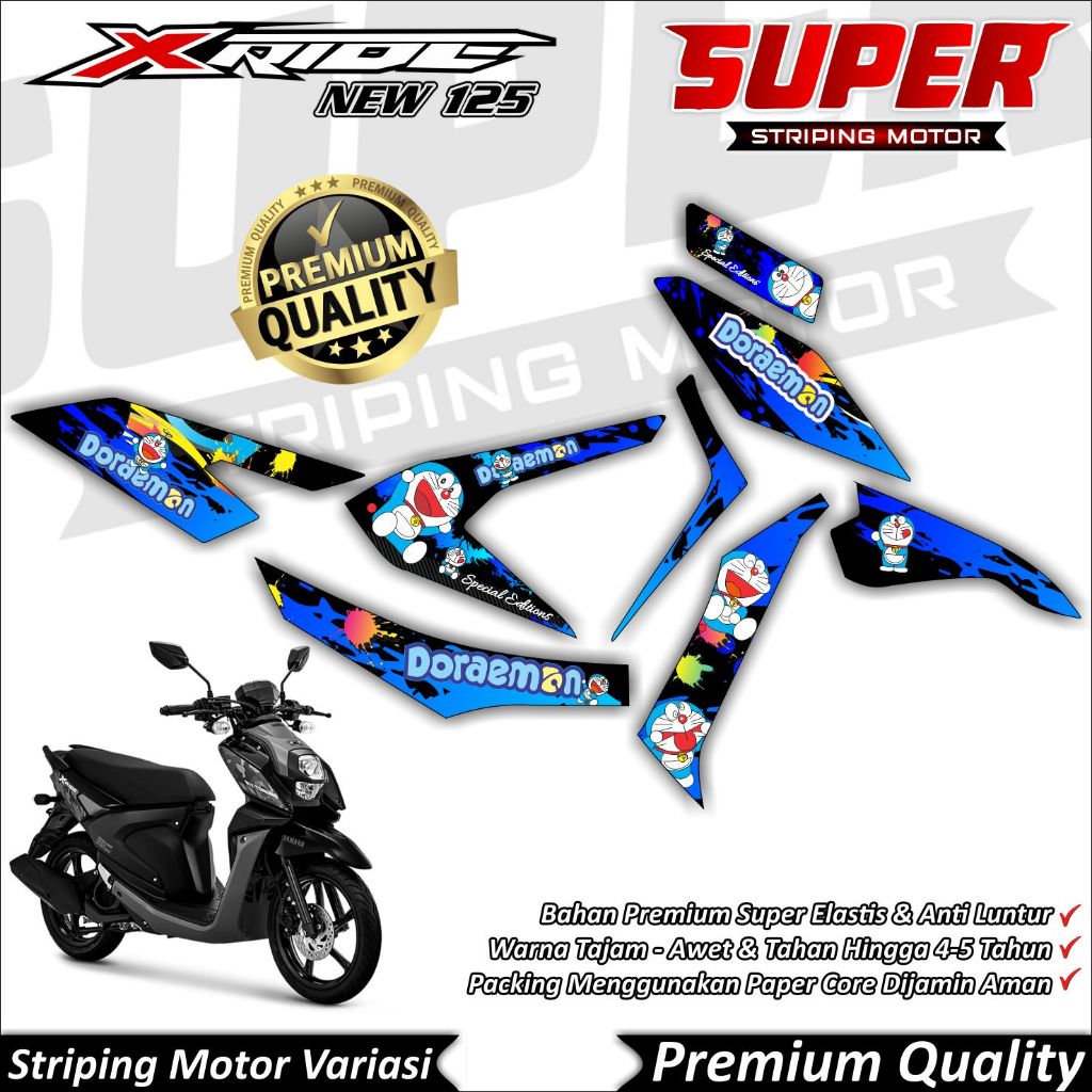 Stiker X Ride 125 Anti Luntur keren Striping X Ride 125 Striping Yamaha X Ride 125 Doraemon