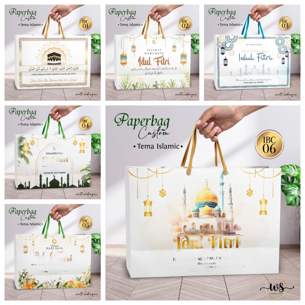

PAKET PAPER BAG BAHAN BC HAMPERS IDUL FITRI / OLSHOP CUSTOM - TAS PAPERBAG CUSTOM - PAPERBAG MURAH