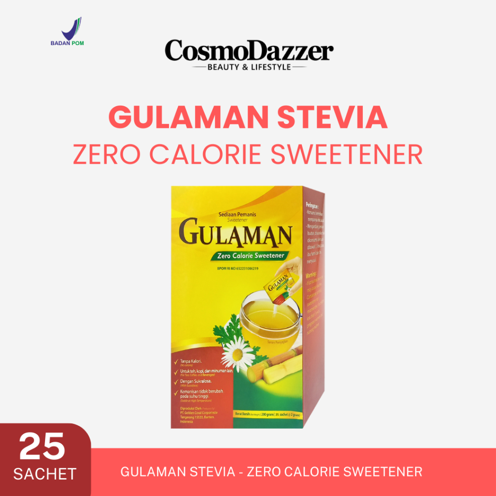 

GULAMAN SUCRALOSE ZERO CALORIE SWEETENER 1 BOX ISI 25, 50 & 100 SACHET