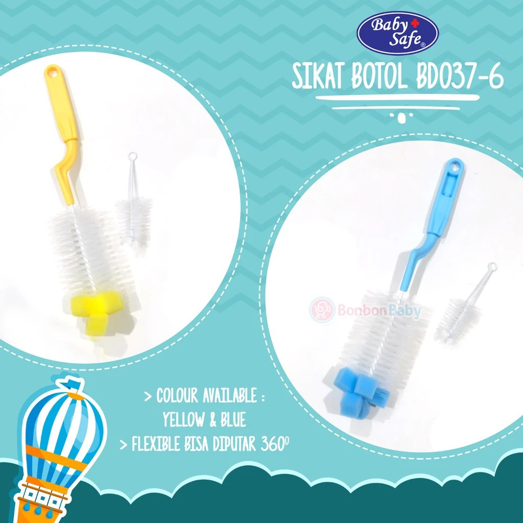 Pembersih Botol Babysafe Sikat Botol Sponge BD037-6