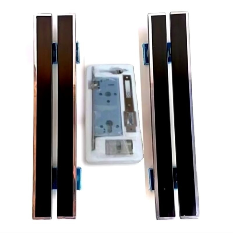 4pcs handle pintu rumah minimalis set kunci || gagang pintu rumah + kunci