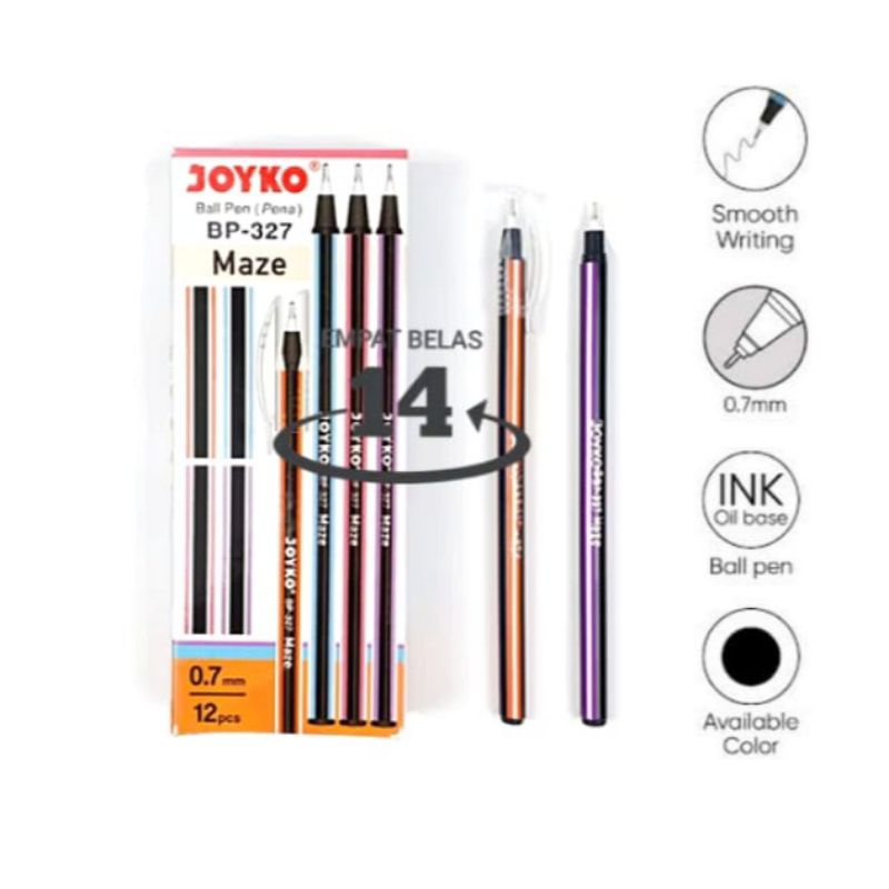 

1 Pak Pulpen Joyko Maze Bp-327 ( Isi 12 Pcs )