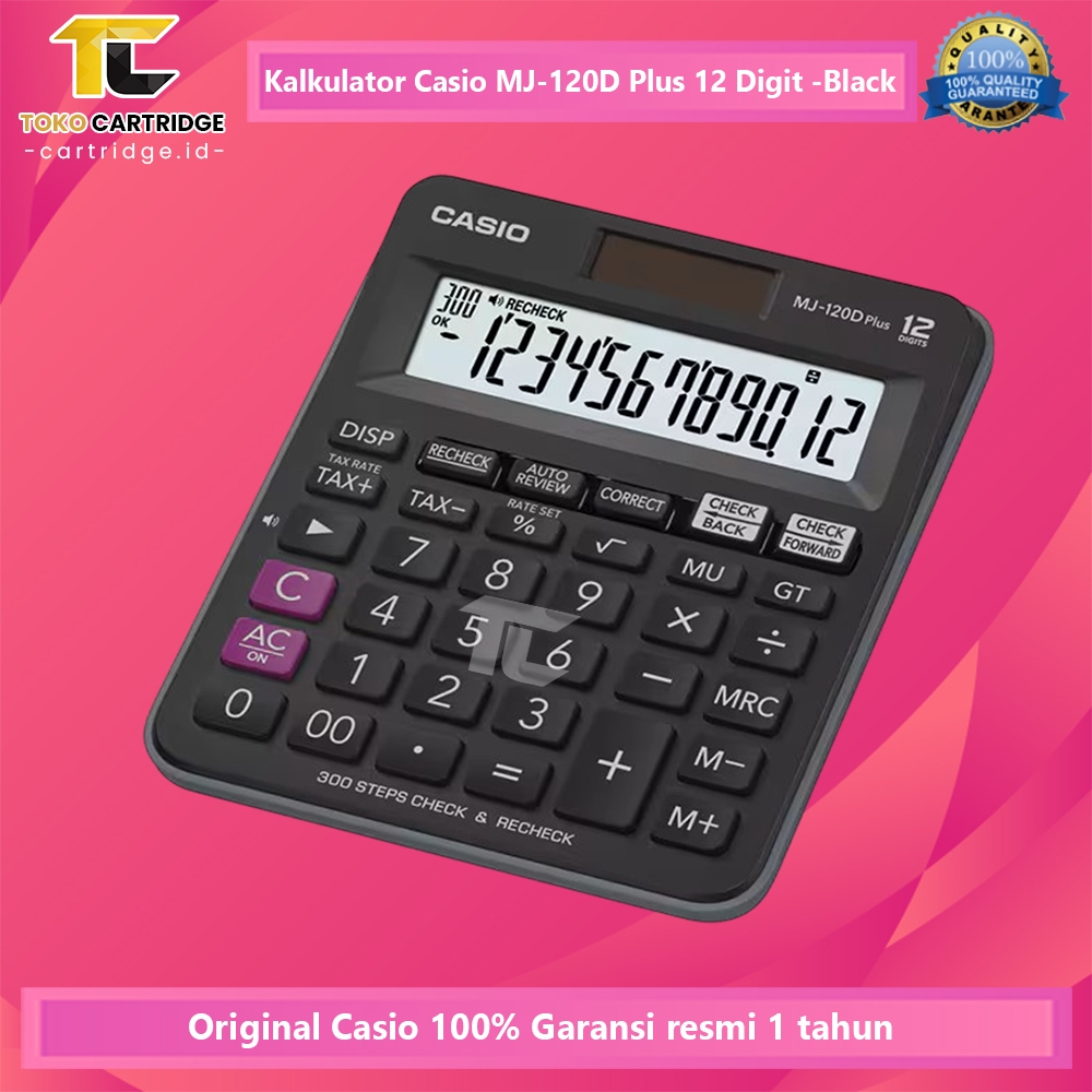 

Adn Kalkulator Casio MJ-120D Plus 12 Digit Check Correct Dekstop Calculator Cek Ulang MJ 120D 12