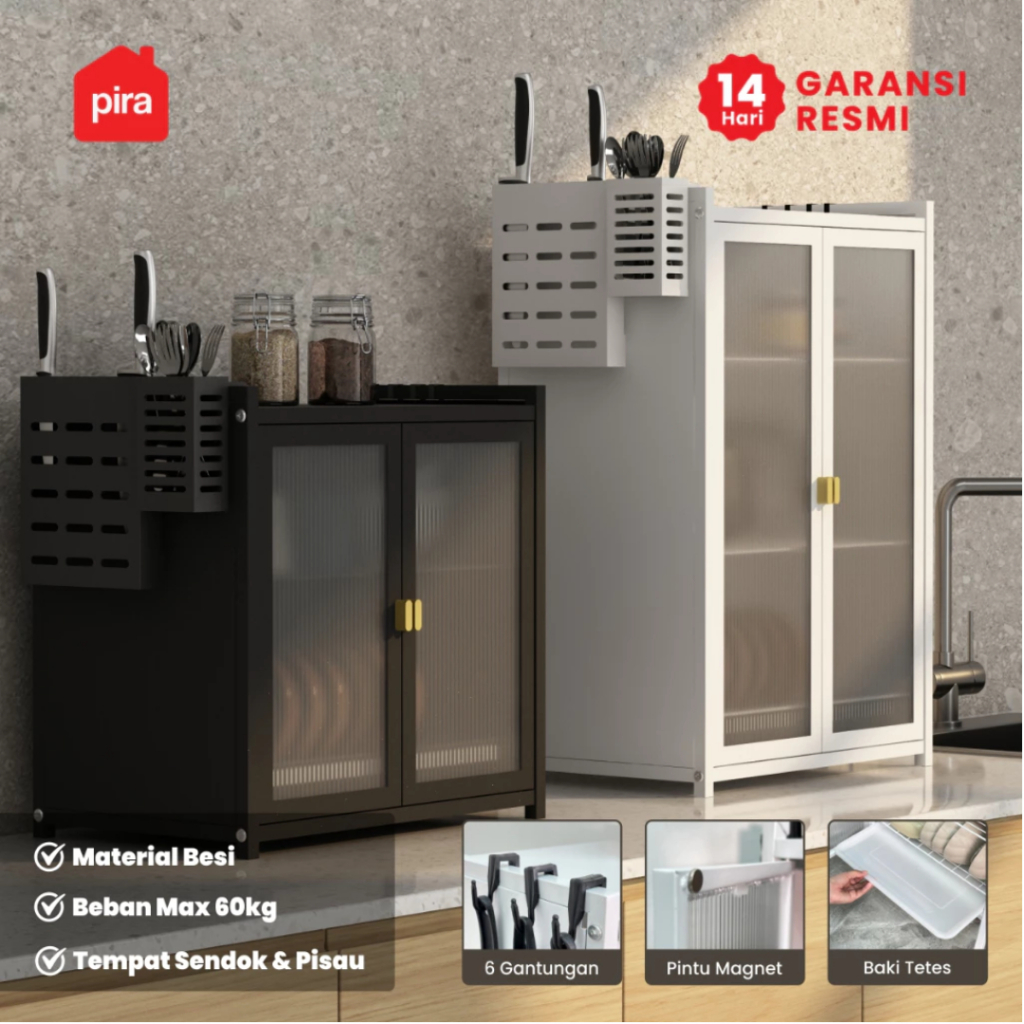 PIRA HOME -  DISH MDR T Rak Piring Tertutup / Rak Dapur / Lemari Piring / Rak Penyimpanan / Rak Serb