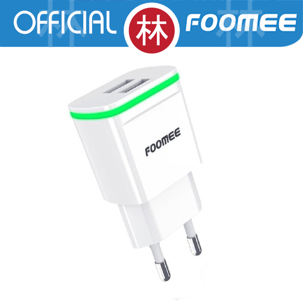Foomee CK06 Charger Dual USB Output With Green Light LED Fast Charge
