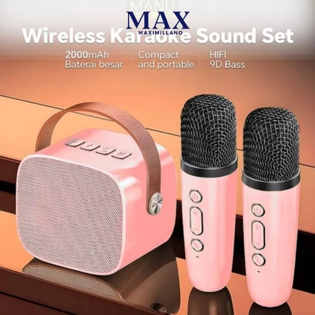 Speaker Mini Karaoke premium Free Mic Wireless Wireless Portabel Dapat terhubung ke HP, TV, Komputer