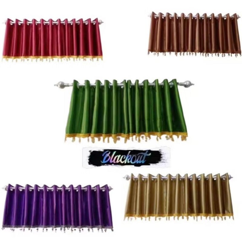 Gorden Poni Atas Pintu Smokering Minimalis Bahan Blackout Premium Murah Abu