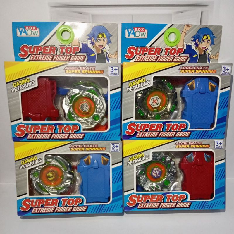 Mainan Super Top Extreme Finger Game Gangsing Beyblade Nyala