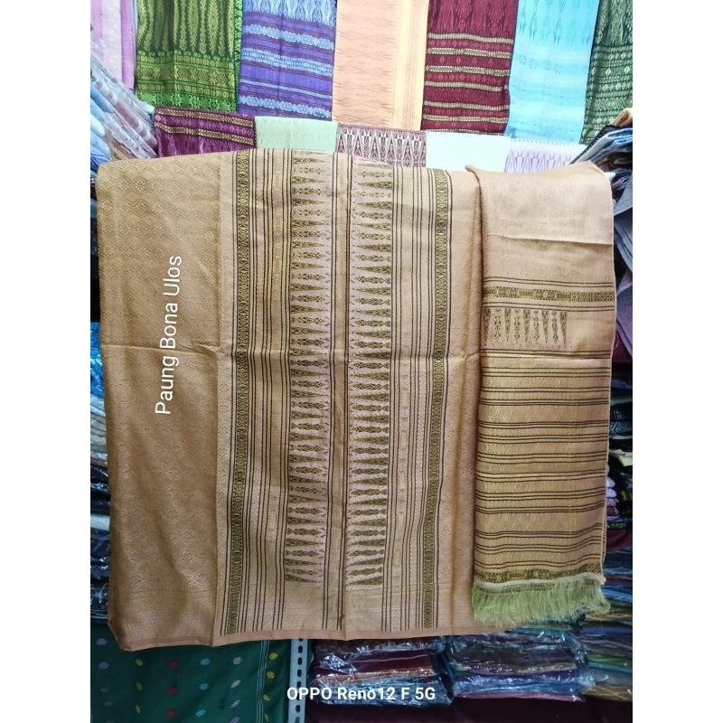 SONGKET MESIN TUMTUMAN WARNA TEMBAGA TUMPAL HIJAU KATUN ATBM