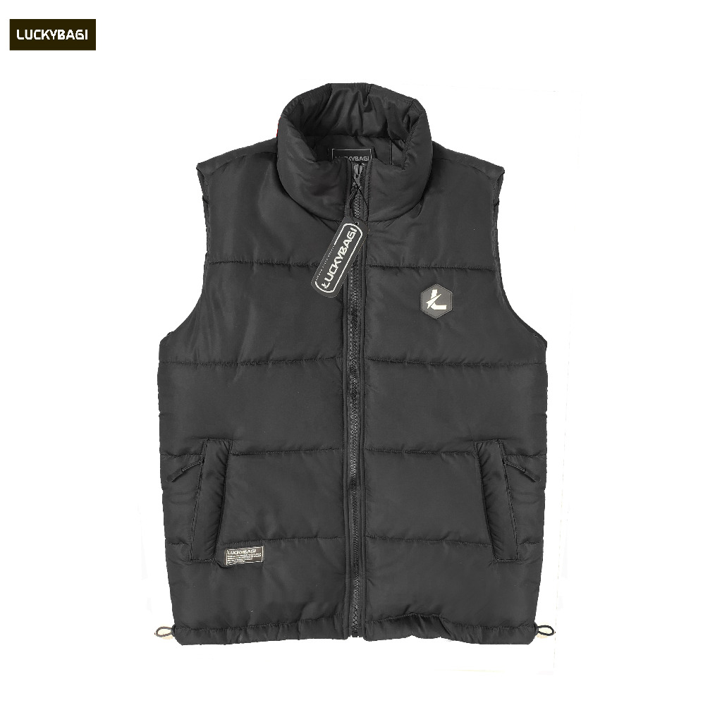 Luckybagi Vest Puffer Rompi Pria Vest Puffer Rompi Casual Pria Vest Tahan Angin Rompi Gelembug