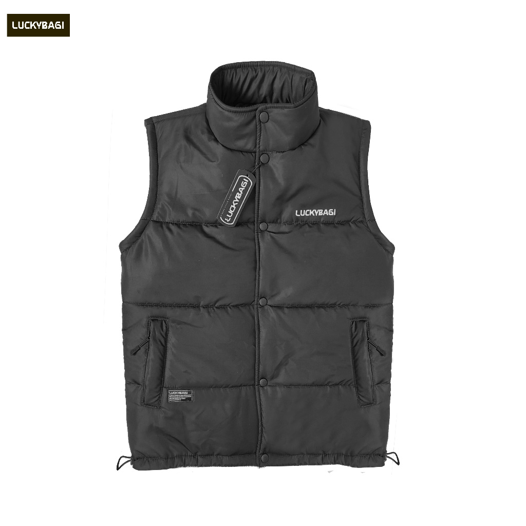 Luckybagi Vest Puffer Snap Button Rompi Pria Vest Puffer Rompi Gelembung Rompi Motor