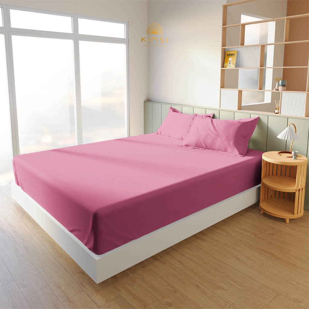 Sprei Polos Aesthetic Size 100x200 Warna Pink Homemade Tidak Berbulu