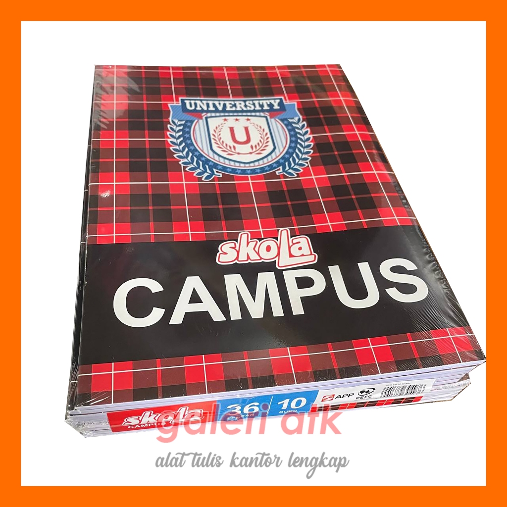 

BUKU TULIS PANJANG CAMPUS (PER PAK 10 PCS) 36 LEMBAR | BUKU TULIS BOXY | BUKU TULIS SKOLA BY SIDU
