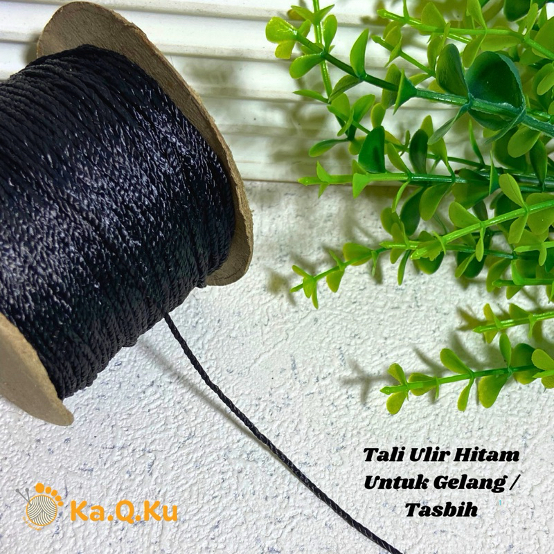 5meter TALI HITAM ULIR / TALI UNTUK GELANG DAN TASBIH SIZE 0.7mm