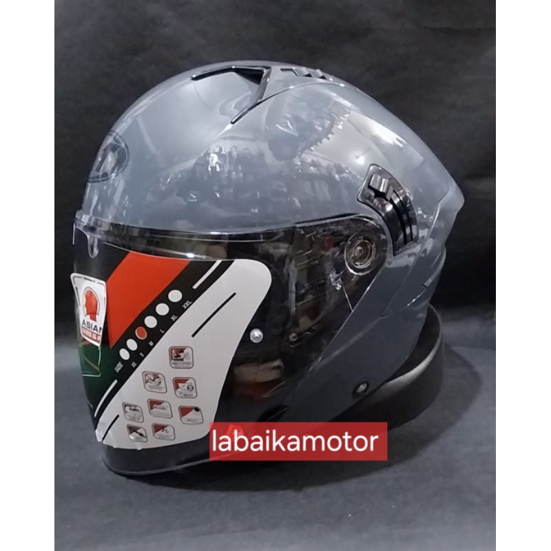 HELM KYT NFJ SOLID- HELM KYT HALF FACE DOUBLE VISOR