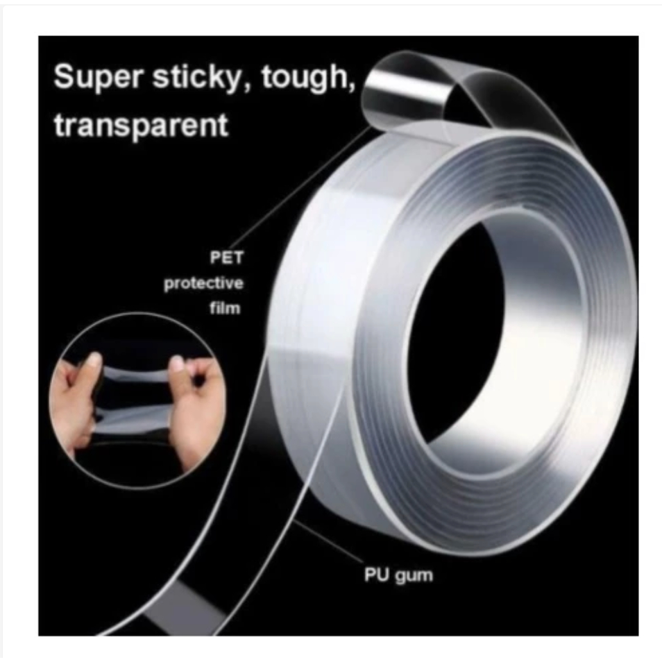 

Double Tape Nano Bening 1 Meter Lebar 1,5 cm Lakban Nano Bening 1 Meter Double Tape Super Kuat Harga Termurah Murah Kualitas Terbaik