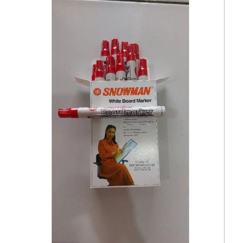 

Spidol Snowman Whiteboard BG12/ Spidol Snowman Bisa Dihapus 1Lusin 12pcs