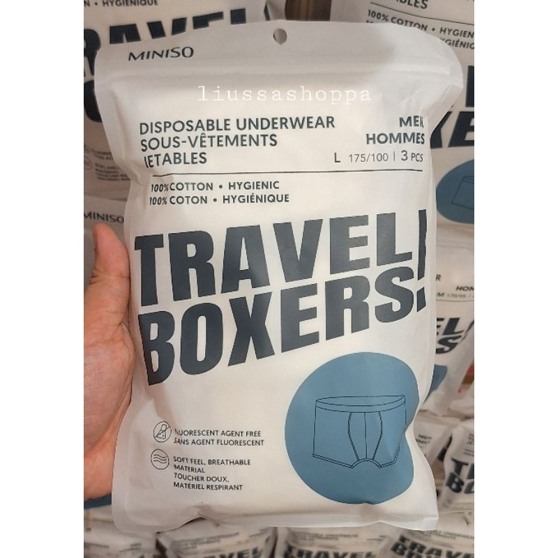 Celana Dalam Pria Boxer Miniso - Disposable Underwear (3pcs)