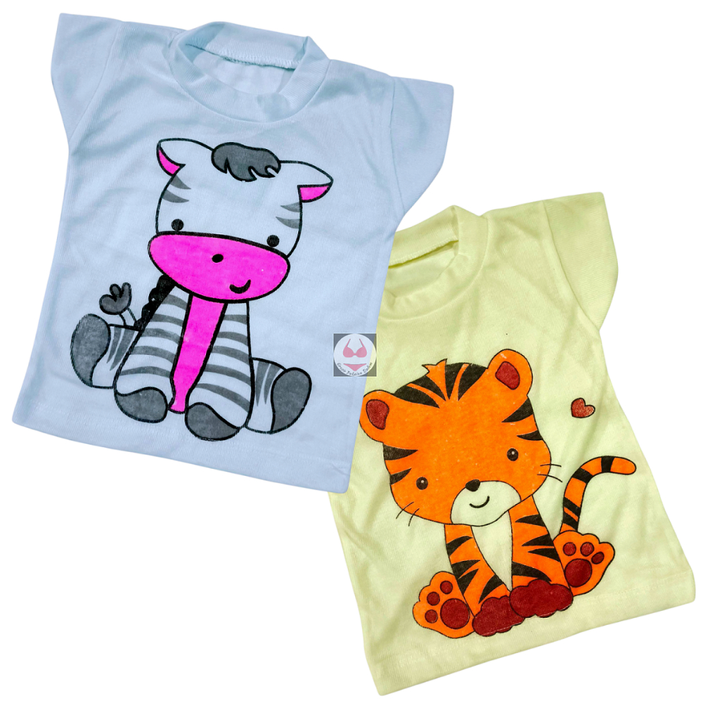 Baju Kaos Bayi Laki Laki Perempuan Motif Harimau dan Zebra