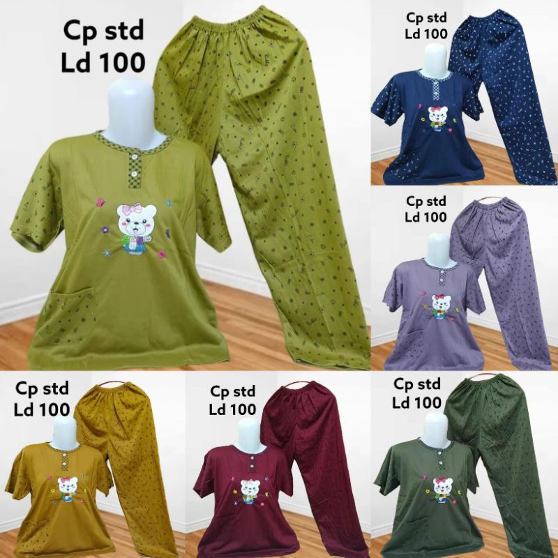Baju Tidur Dewasa Cp//Celana Panjang Baju Pendek//Babydoll Bahan Kaos Jumbo LD 120