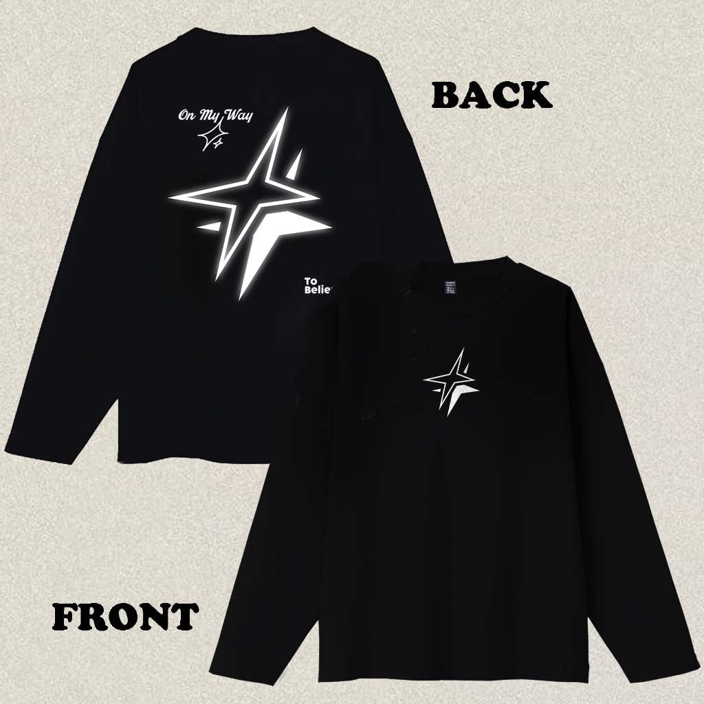 RENELLE Kaos Lengan Panjang Pria Distro Original 100% Kaos Lengan Panjang Motif Bintang Pria Wanita 