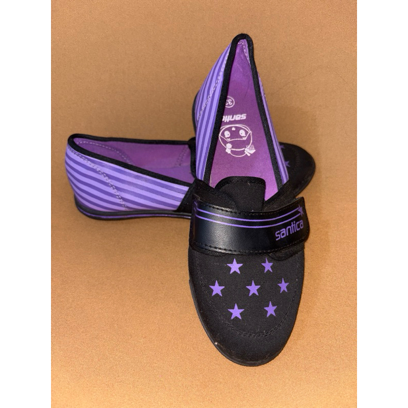SEPATU ANAK WANITA UNGU HITAM SANTICA