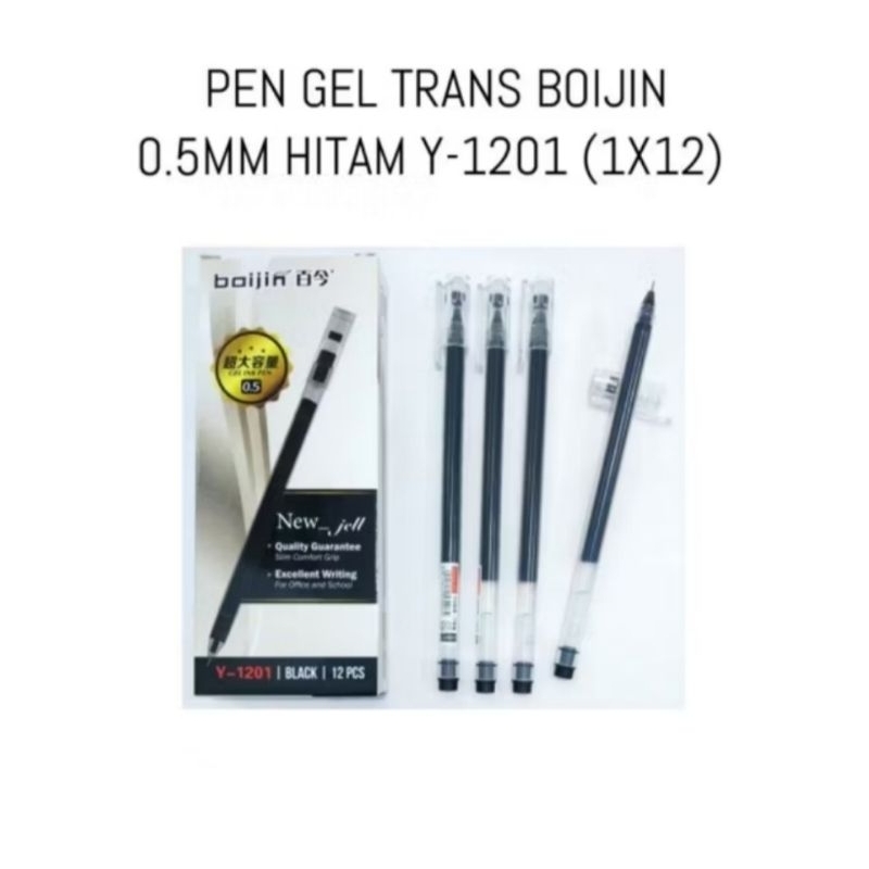 

(12pcs)Pulpen/Pena/Pen Baijin/Winstar/Pelna 0.5mm hitam Y-1201 Big Refill