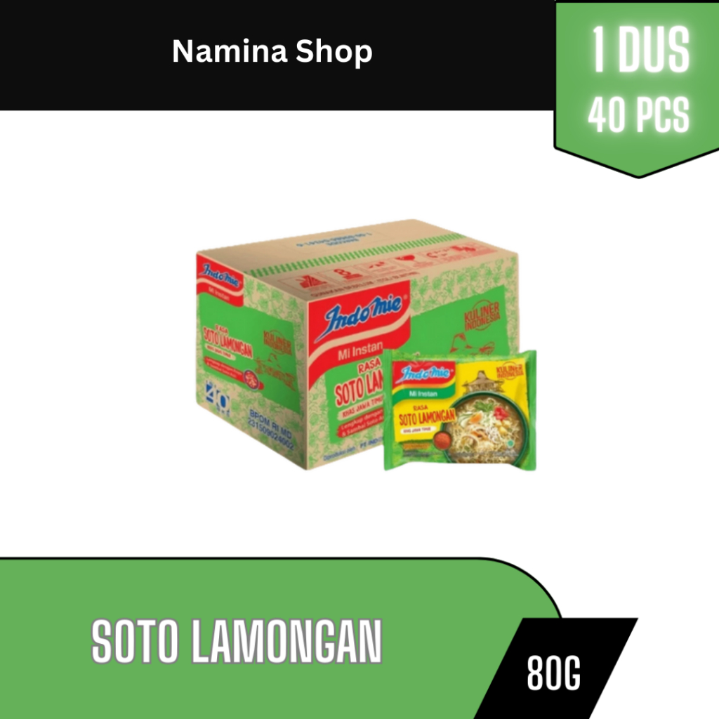 

INDOMIE MI INSTAN SOTO LAMONGAN 80G - 1 DUS - BANDUNG