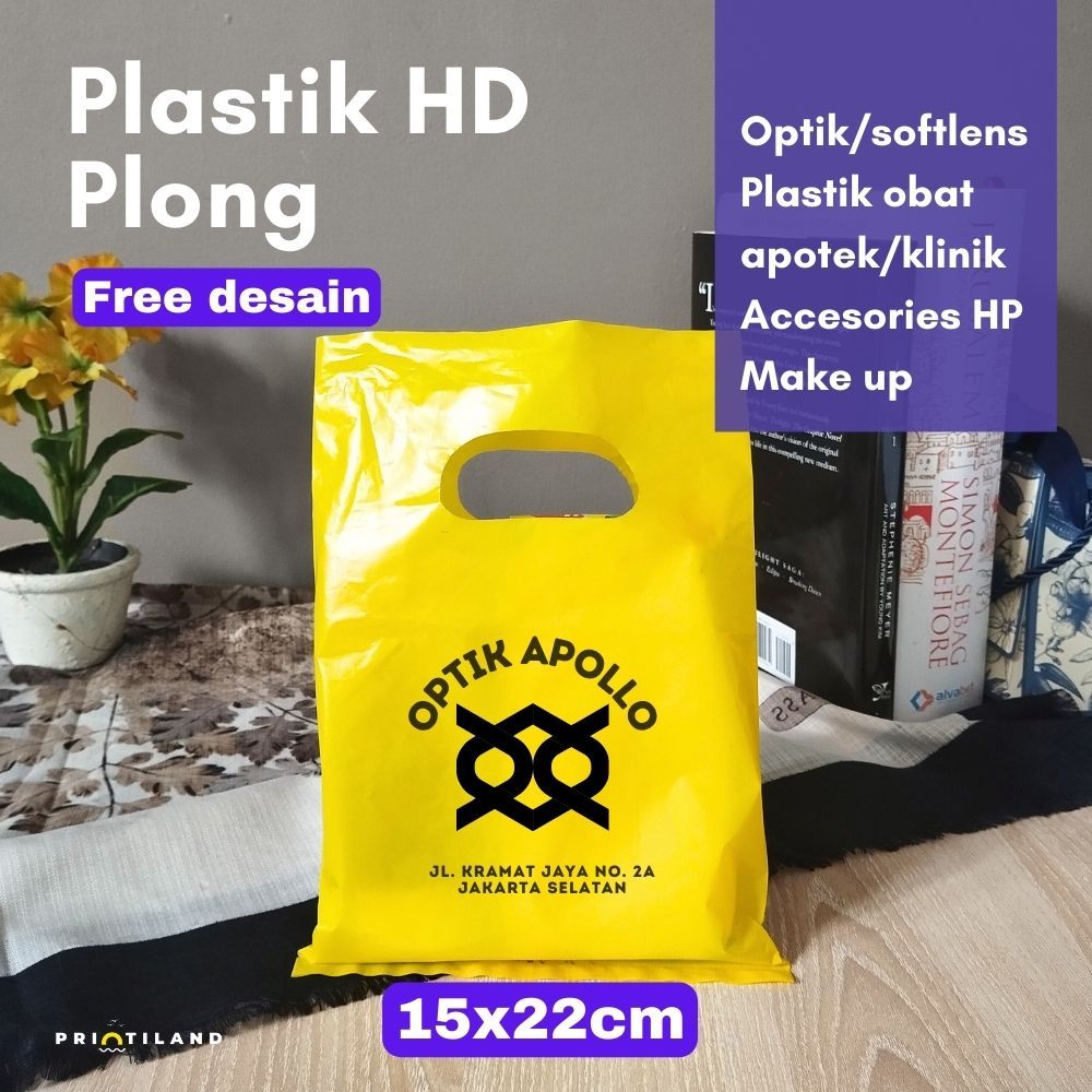 Sablon Plastik HD Plong 15 x 22 - Bahan HD 50 micron - Free Desain - Plastik Obat Softlens Accesorie