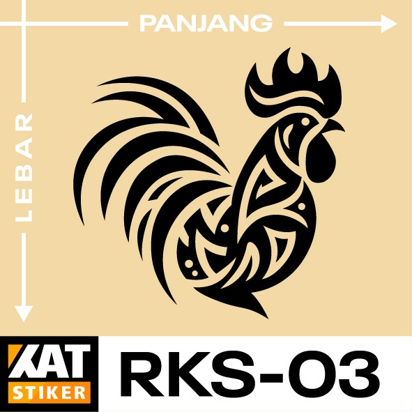 RKS 03 : Fresh Sticker Cutting Ayam Jago Chicken Broiler Tato Tatto Emblem Logo list Variasi Backdoo