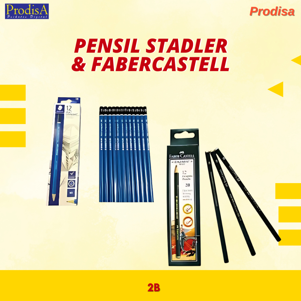 

PENSIL STADLER 2B DAN PENSIL FABERCASTELL 2B-8B, 2H & HB