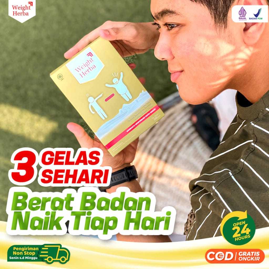 

WEIGHT HERBA SUSU PENAMBAH BERAT BADAN TANPA GULA & OLAHRAGA HALAL BPOM