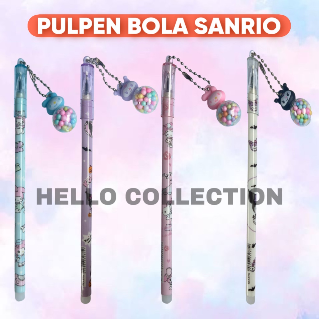 

Pen Anak Gantungan Bola Kuromi Pulpen Gel Karakter Lucu Imut 0.5mm