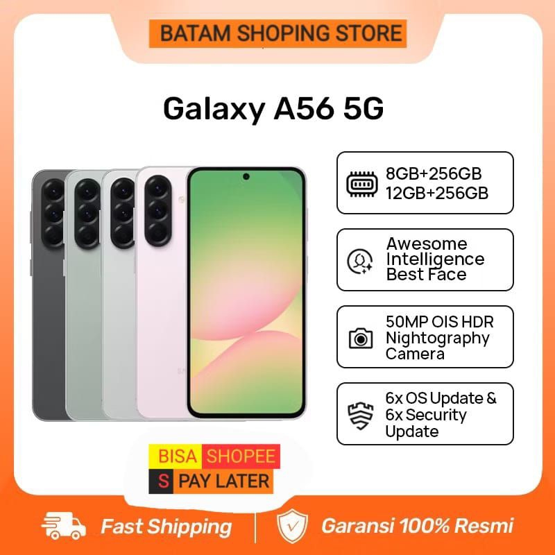 Samsung Galaxy A56 5G Ram 8GB/256GB | 12GB/256GB |  5000mAh Super Fast Charge 45W New 2025 Garansi R