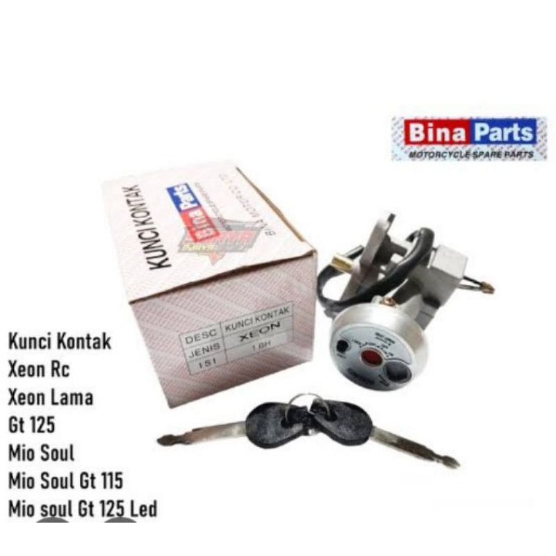 Kunci Kontak 1Set Depan Belakang Bina Prats Motor Mio Soul GT/Mio Soul/Xeon RC/Xeon Lama