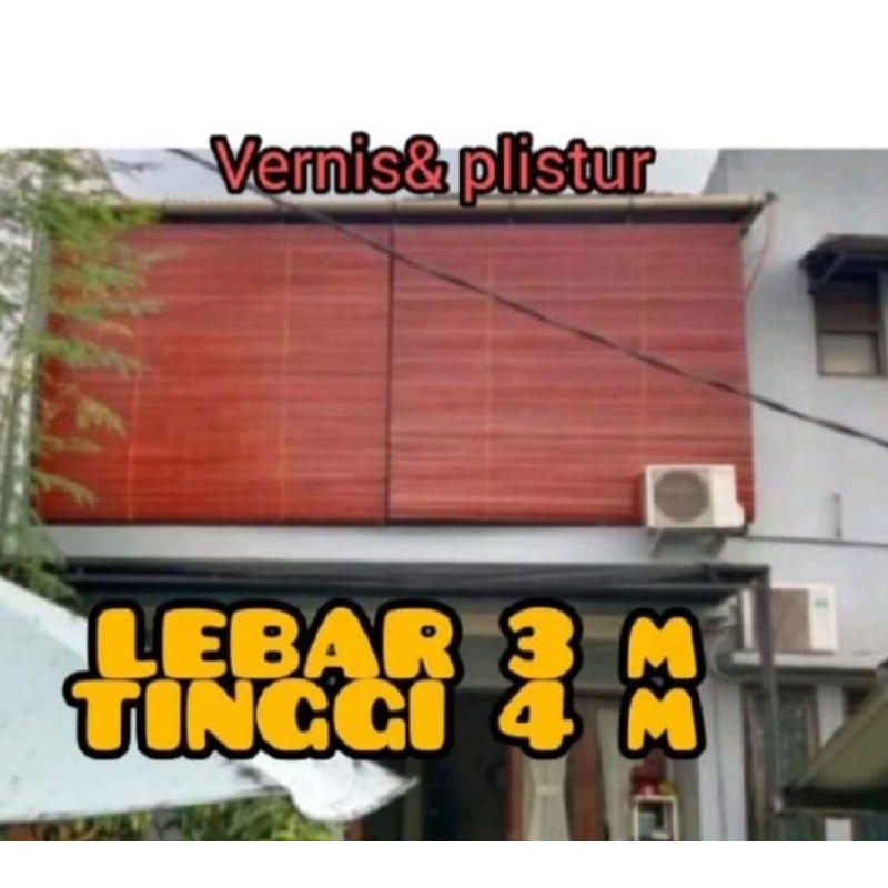 TIRAI BAMBU fernis plistur OUTDOOR  (3X4) (3X3) (3x2) free tali gulung