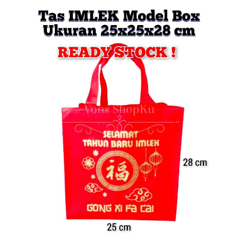 

Tas IMLEK 25x25 cm Tinggi 28 cm / Tas Box CNY / Tas Chinese New Year / Tas Gong Xi Fa Cai / Tas Hampers / Goodei Bag / Tas Hantaran Imlek