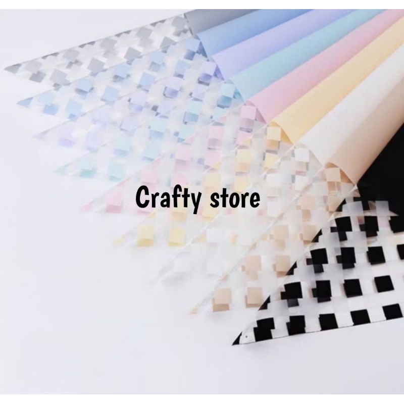 

Kertas Buket Motif Kotak Transparan Flower Wrapping Transparant Motif Cellophane Rubik's Cube Opp Waterproof