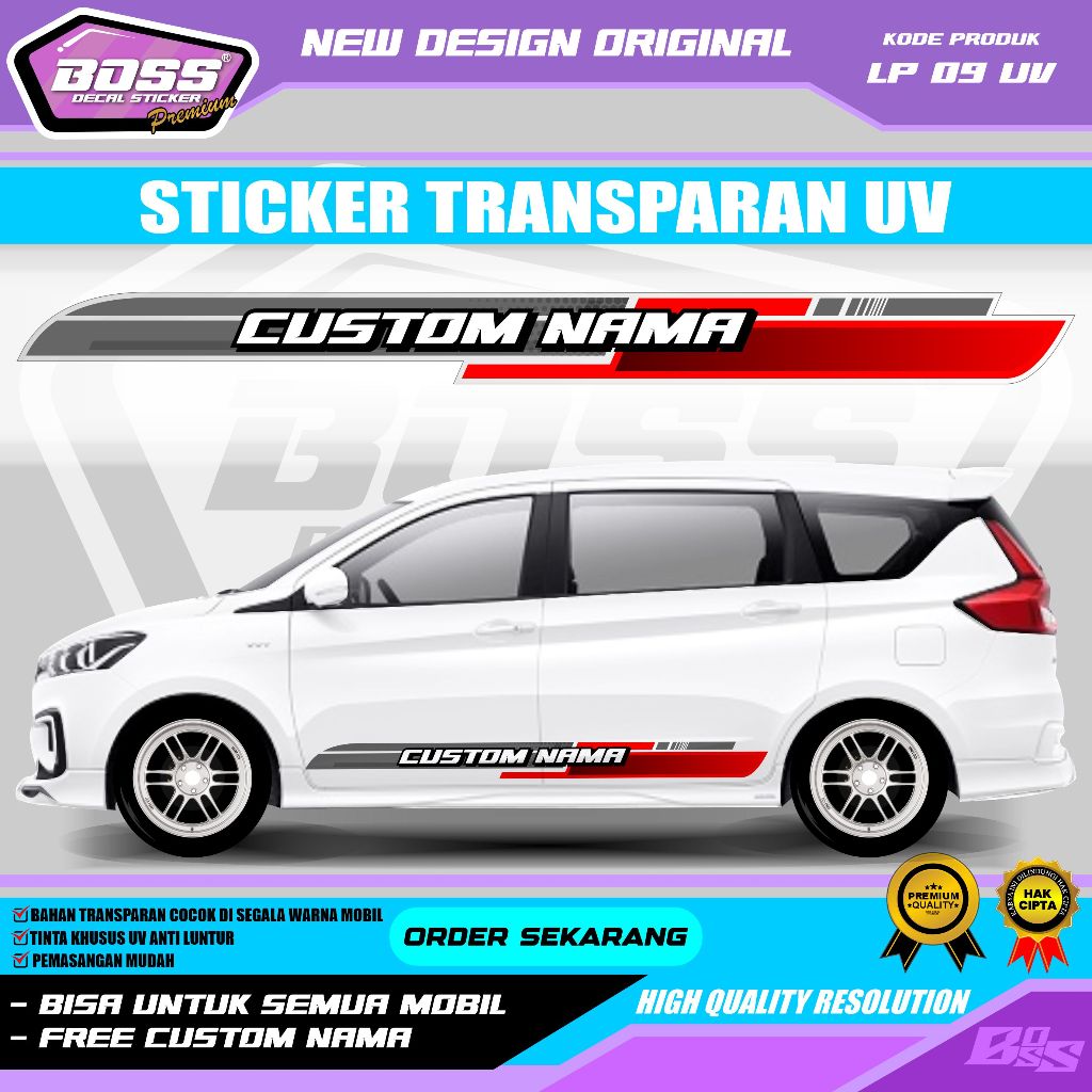 LP09-STIKER LIST BODY MOBIL SIMPLE AVANZA MOBILIO SWIFT INNOVA FORD PAJERO XPANDER RUSH FORTUNER