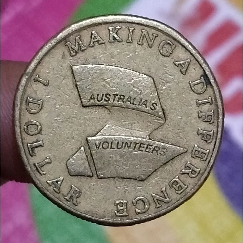 Uang Kuno Koin Australia 1 Dollar Commemorative 2003 Volunteers
