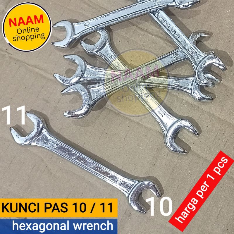 KUNCI PAS 10 11 - KUNCI PAS 10 & 11 - KUNCI PAS BOLAK BALIK 2 IN 1 - KUNCI BAUT HEX