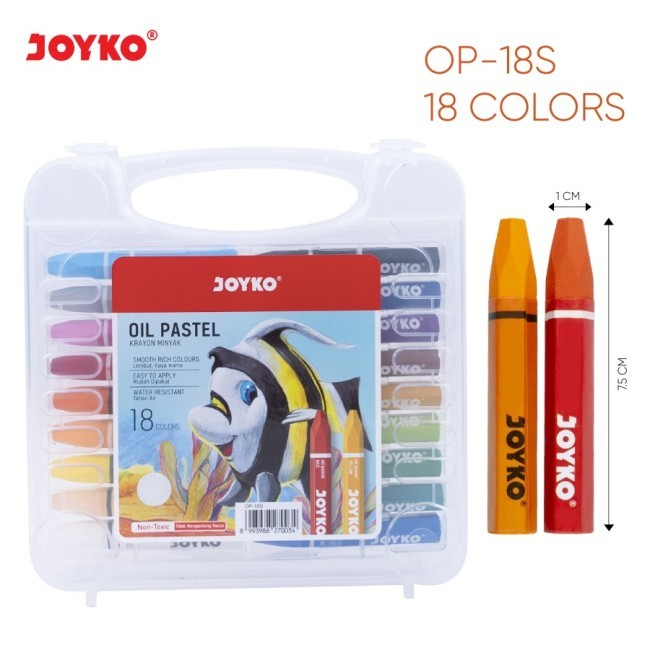 

Crayon Joyko 18 / Oil pastel Joyko isi 18 / Crayon Murah / Krayon Joyko Non Toxic