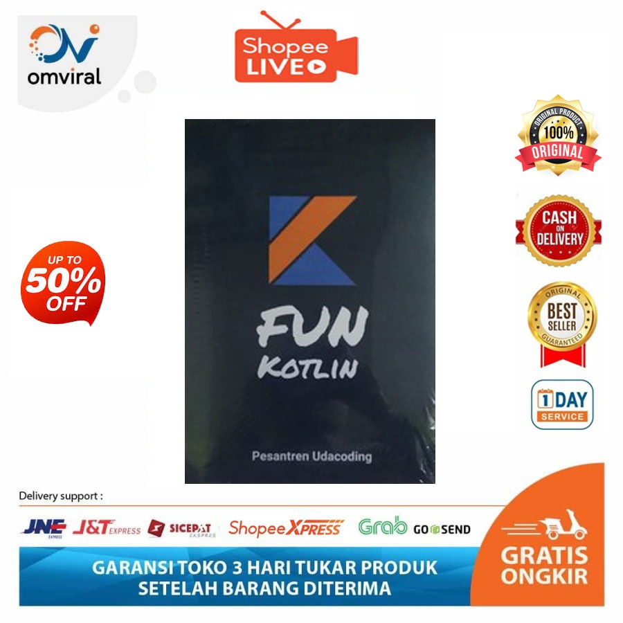 

BUKU FUN KOTLIN FULL COLOR | ANDROID STUDIO | BUKU ANDROID | UDACODING BONUS GOODIE BAG