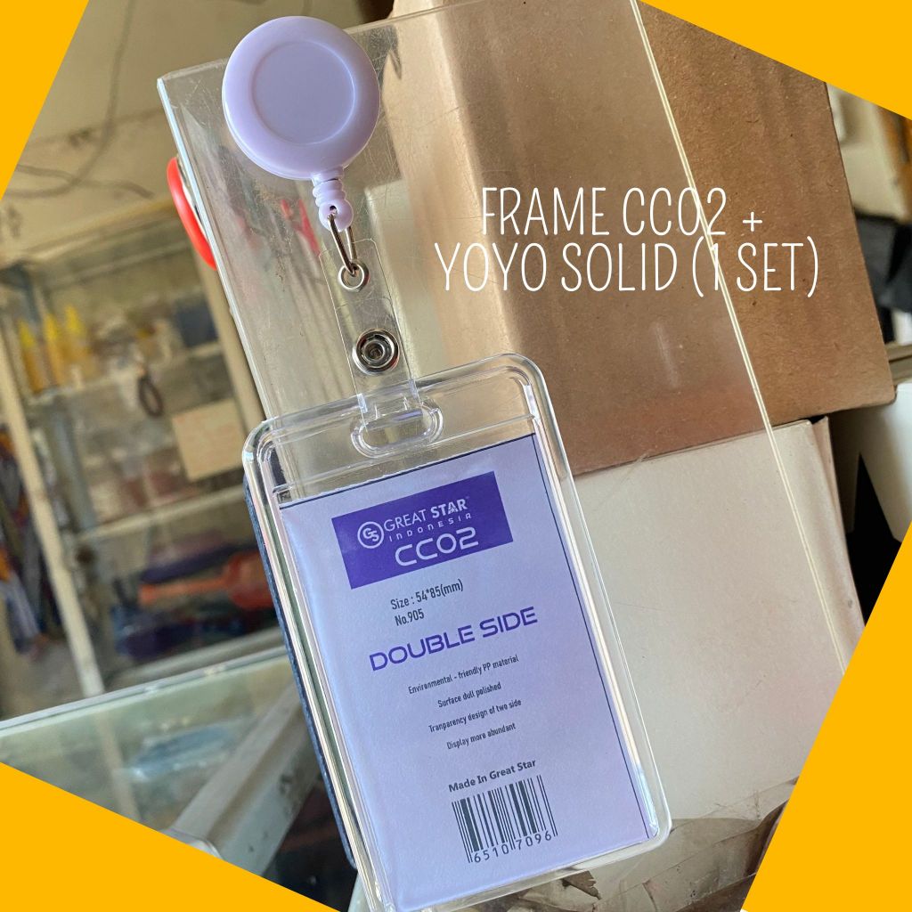 

Frame/CASE ID CARD/TEMPAT ID CARD CC02 + Yoyo Solid (Set) Double Side