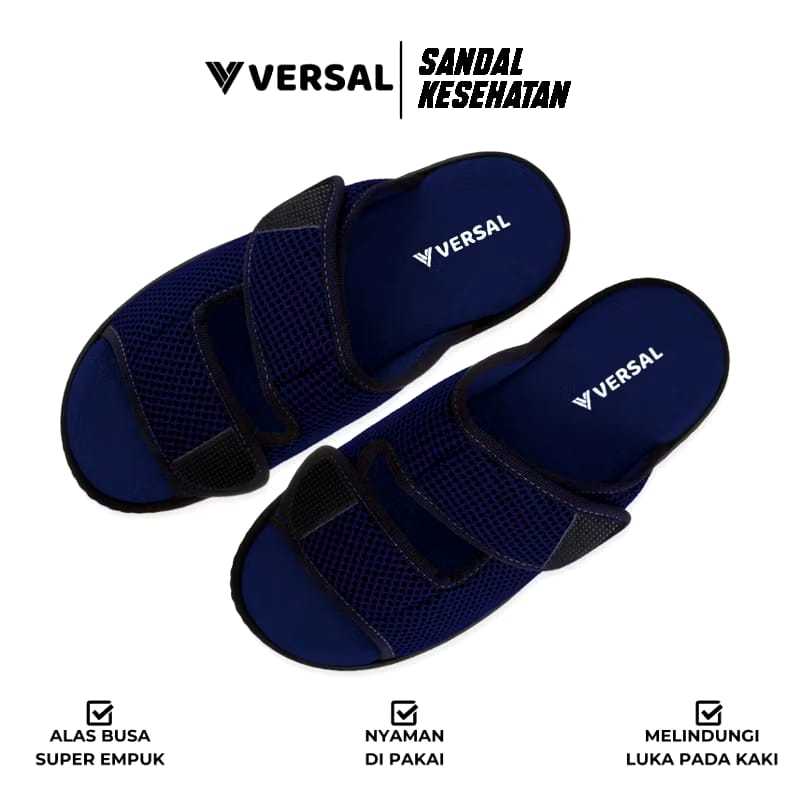 Versal Sandal Kesehatan Diabetes Anti Slip untuk Lansia - Bandua Biru